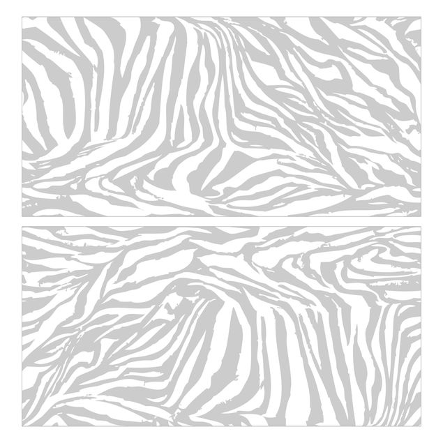 Adhesive film for furniture IKEA - Malm chest of 2x drawers - Zebra Design Light Grey Stripe Pattern