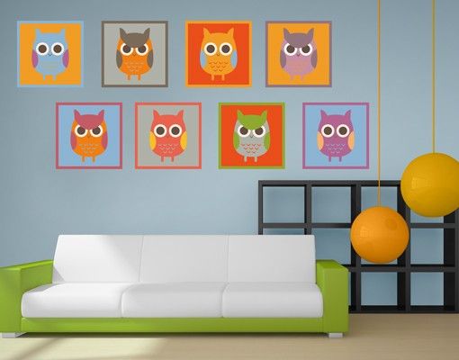 Autocolantes de parede animais da floresta Owls Sticker Set