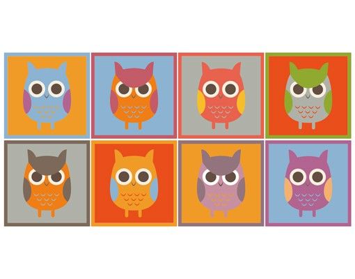 Wall stickers animals Owls Sticker Set