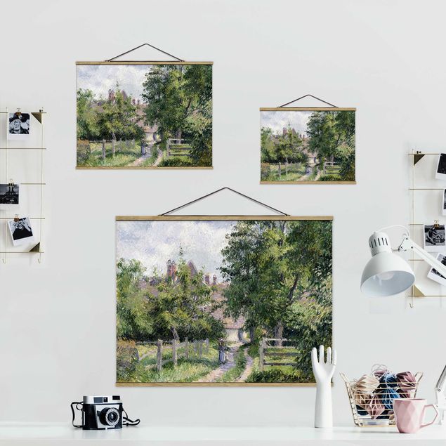 Fabric print with poster hangers - Camille Pissarro - Saint-Martin Near Gisors