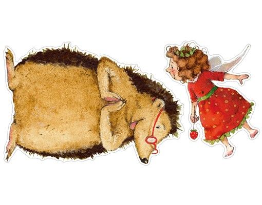 Wall stickers animals Little Strawberry Strawberry Fairy - With The Hedgehog Sticker Set