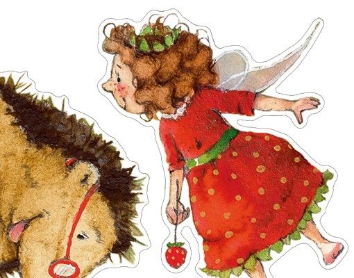 Wall sticker - Little Strawberry Strawberry Fairy - With The Hedgehog Sticker Set