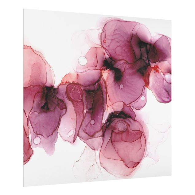 Splashback - Wild Flowers In Purple And Gold - Square 1:1
