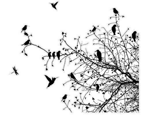 Window sticker - Branches and Birds in Autumn