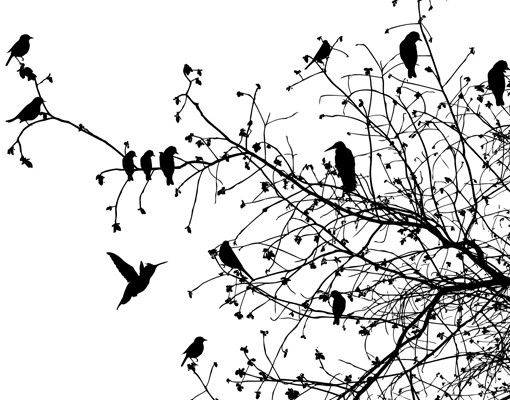 Window sticker - Branches and Birds in Autumn