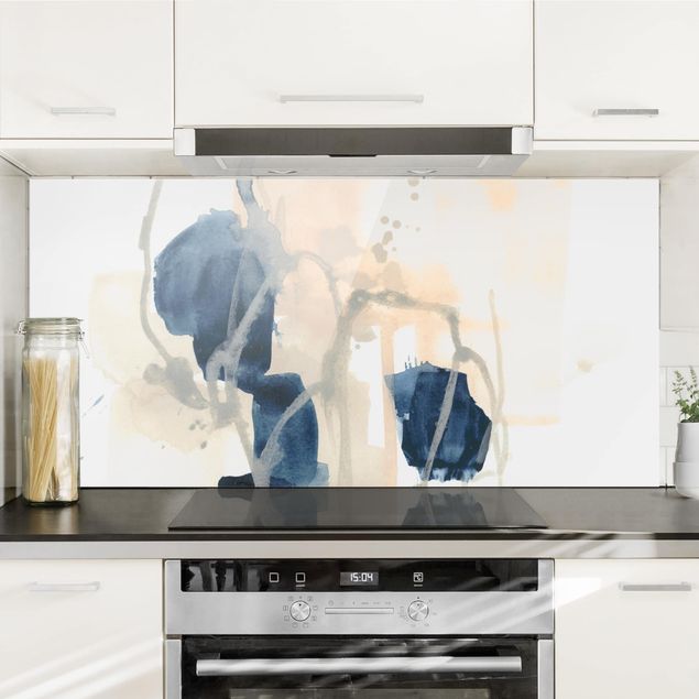 Glass splashback kitchen abstract Azurite I
