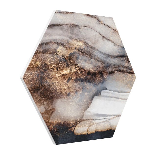 Forex hexagon - Golden Marble Painted