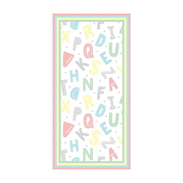 pastel mats Alphabet In Pastel Colours With Frame