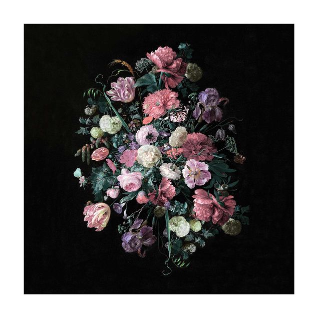Black rugs Jan Davidsz De Heem - Dark Flower Bouquet