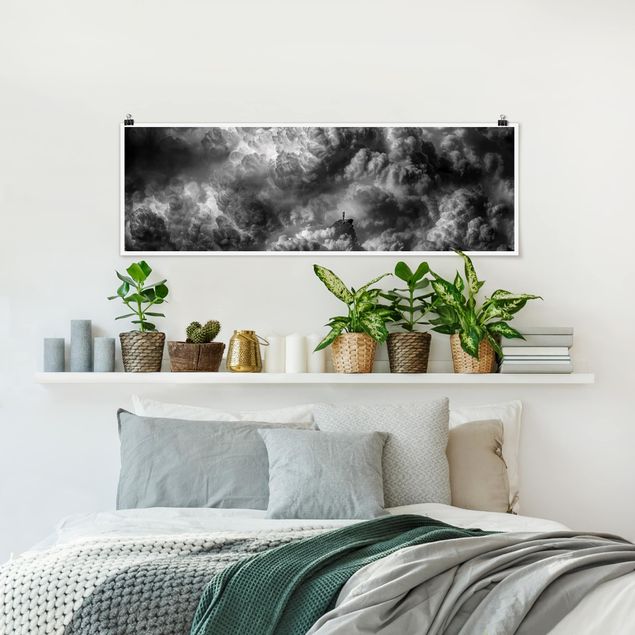Panoramic poster black and white - A Storm Is Coming