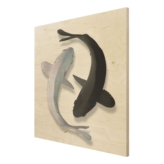 Print on wood - Fish Ying Yang