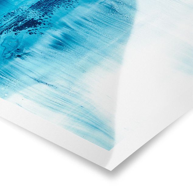 Panoramic poster abstract - Blue Flow II