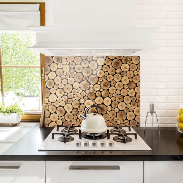 Wood effect splashbacks for kitchens Homey Firewood