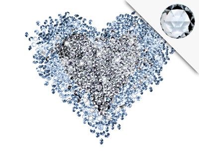 Wall stickers No.421 Diamond Heart + 15 CRYSTALLIZED™ Swarovski-Stones Set