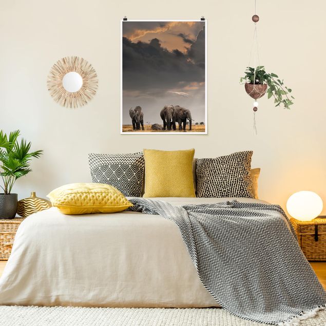 Poster animals - Elephants in the Savannah