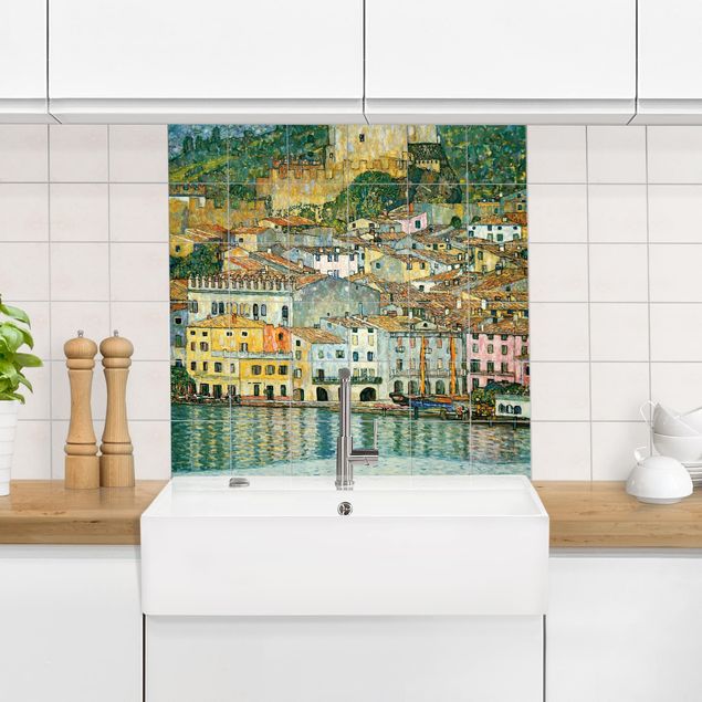Tile sticker with image - Gustav Klimt - Malcesine On Lake Garda