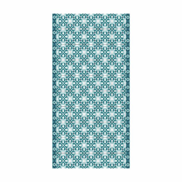 Modern rugs Geometrical Tile Mix Hearts Turquoise
