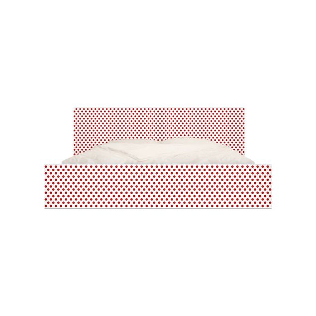 Adhesive film for furniture IKEA - Malm bed 140x200cm - No.DS92 Dot Design Girly White