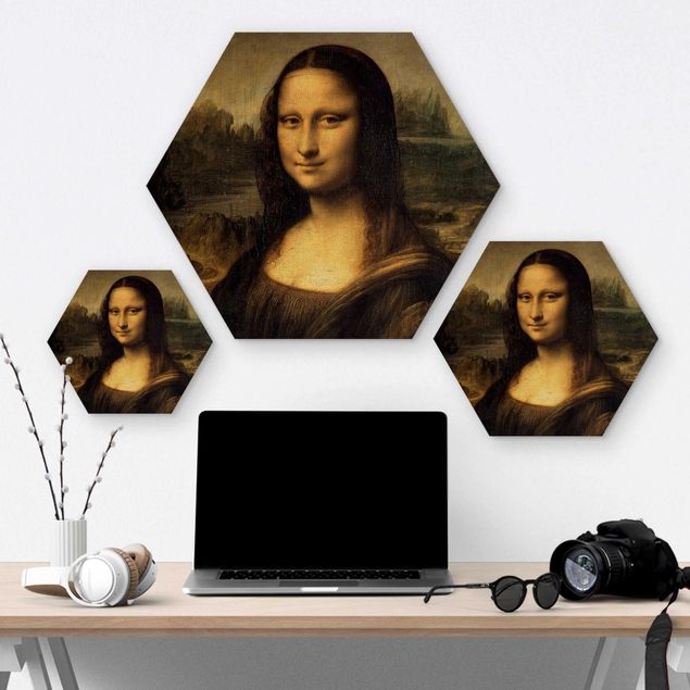 Wooden hexagon - Leonardo da Vinci - Mona Lisa