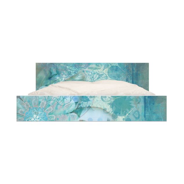 Adhesive film for furniture IKEA - Malm bed 160x200cm - Winter Flowers