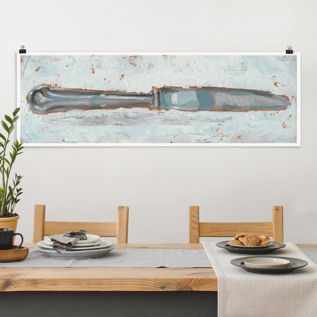 Panoramic poster kitchen - Impressionistic Cutlery - Knife