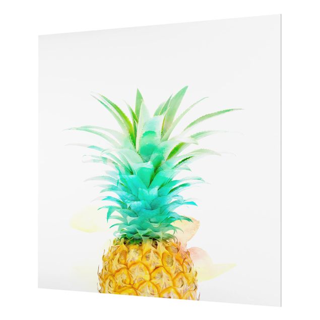 Glass Splashback - Pineapple Watercolor - Square 1:1