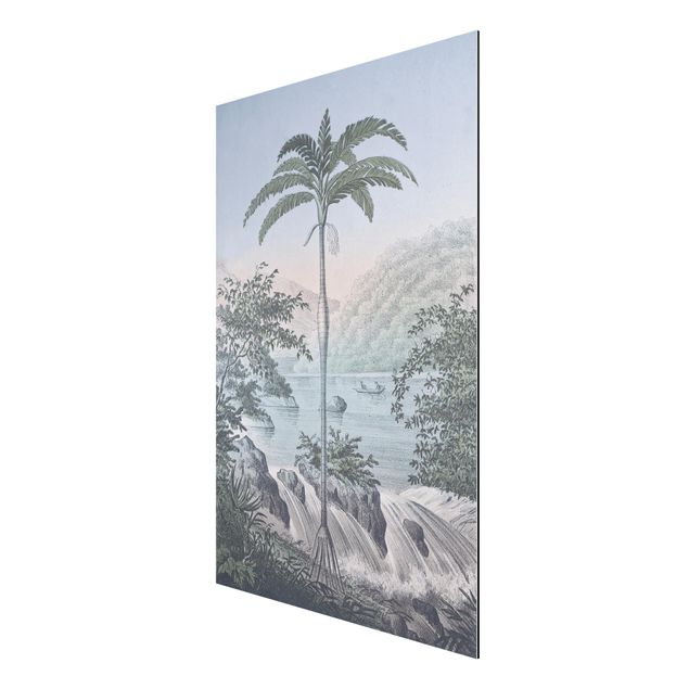 Print on aluminium - Vintage Illustration - Landscape With Palm Tree