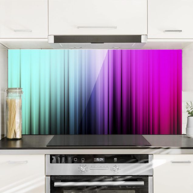 Patterned glass splashbacks Rainbow Display