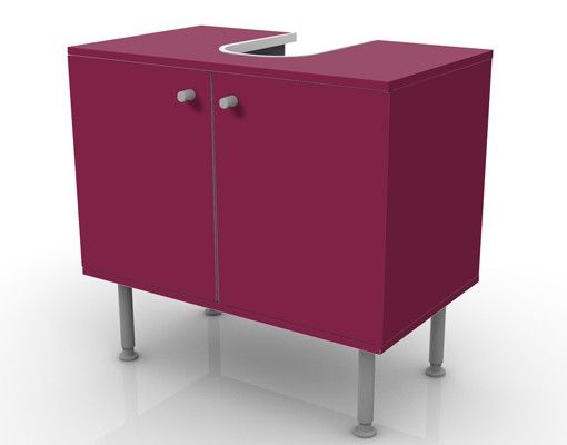 Wash basin cabinet design - Colour Wine Red