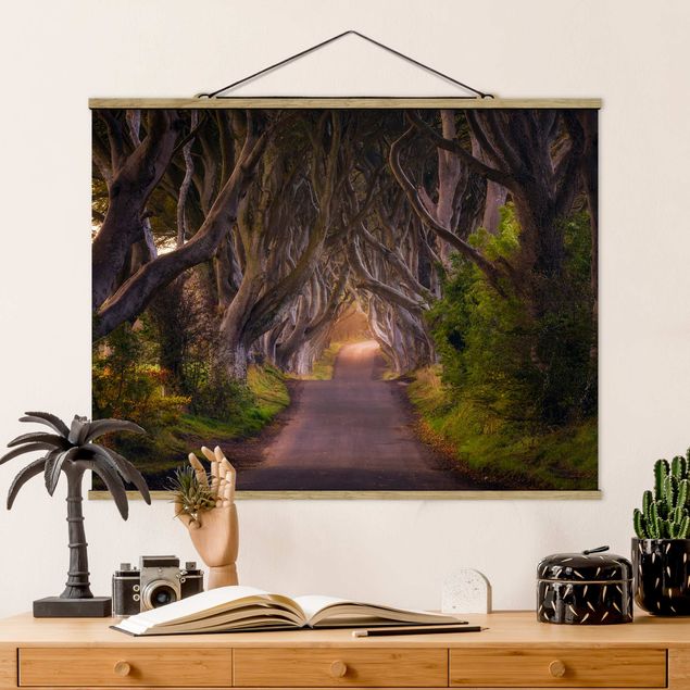 Fabric print with poster hangers - Tunnel Of Trees