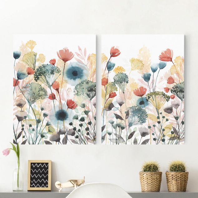 Print on canvas - Wildflowers In Summer Set I
