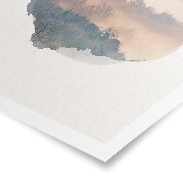 Poster - WaterColours - Mist At Sunset