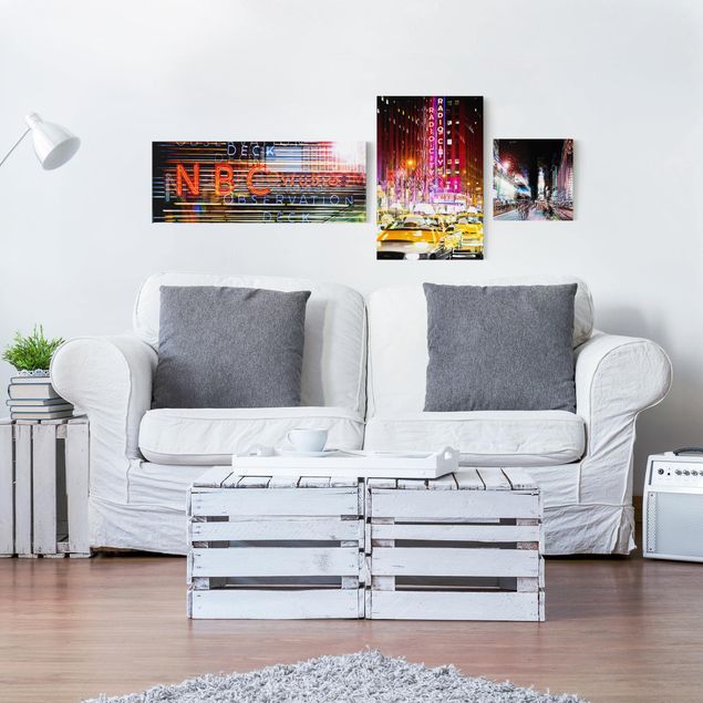 Print on canvas 3 parts - Times Square City Lights