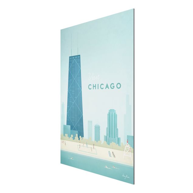 Print on aluminium - Travel Poster - Chicago