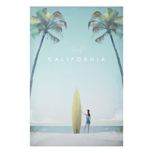 Print on aluminium - Travel Poster - California