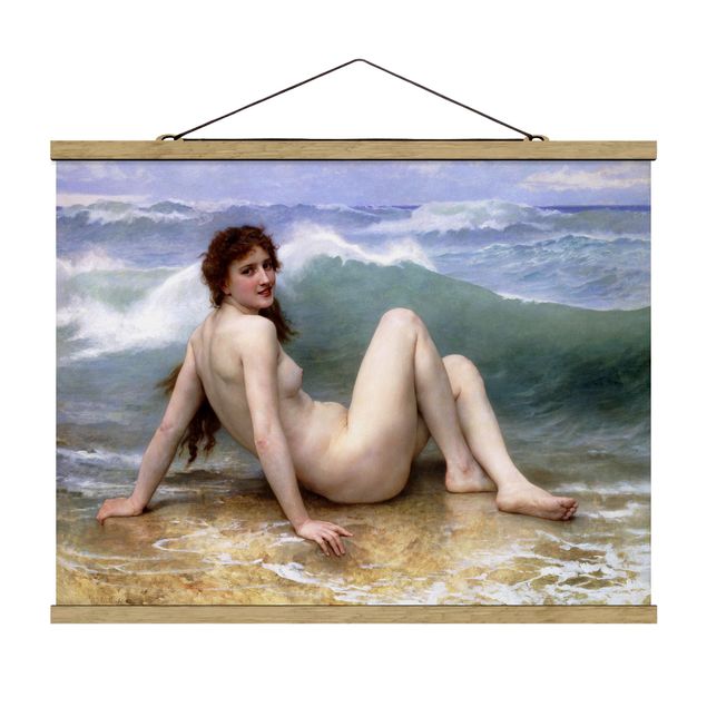 Fabric print with poster hangers - William Adolphe Bouguereau - The Wave
