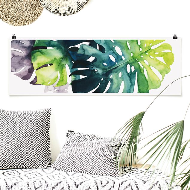 Panoramic poster flowers - Exotic Foliage - Monstera
