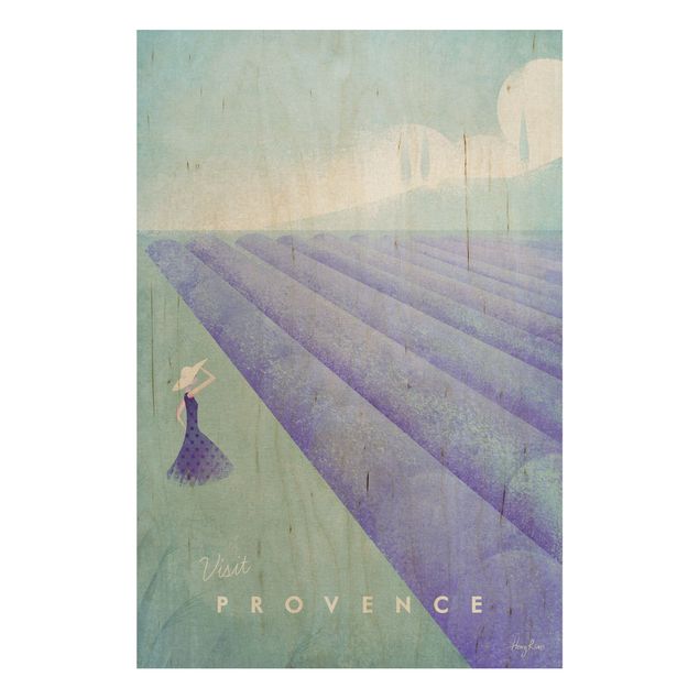 Print on wood - Travel Poster - Provence