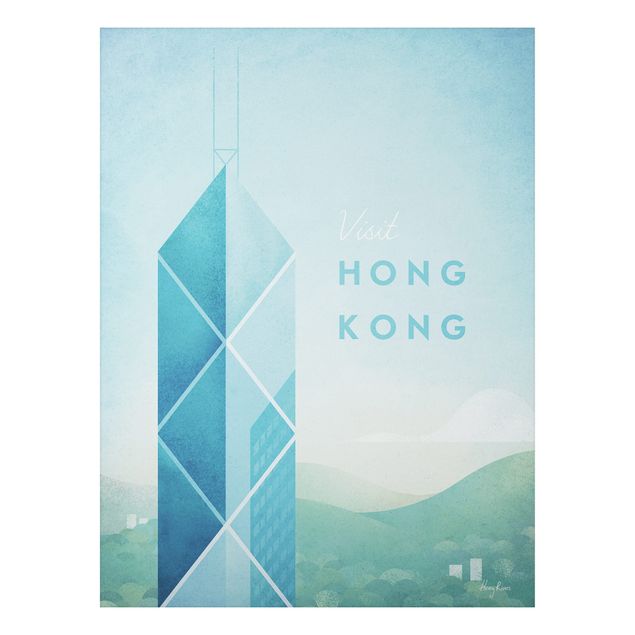 Print on aluminium - Travel Poster - Hong Kong
