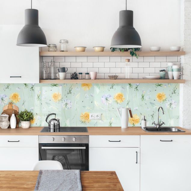 Kitchen splashbacks Watercolour Dandelion
