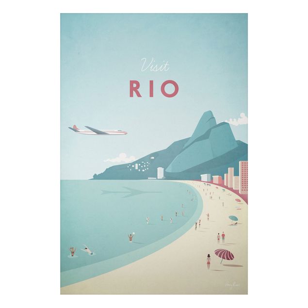 Print on aluminium - Travel Poster - Rio De Janeiro