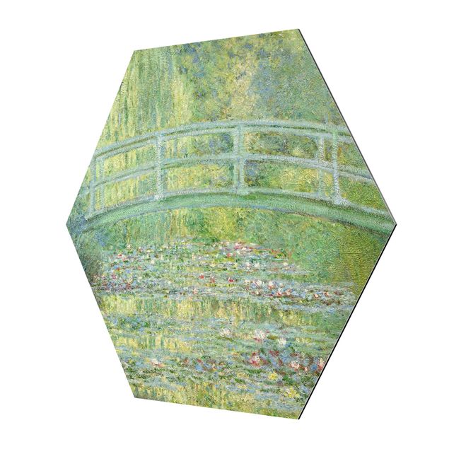 Alu-Dibond hexagon - Claude Monet - Japanese Bridge