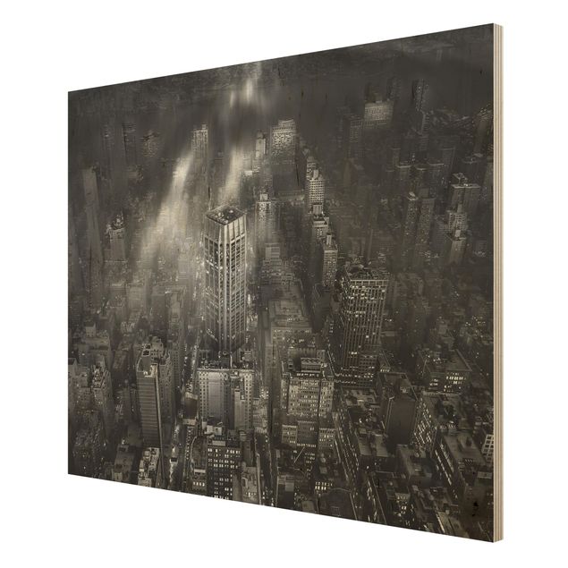 Wood print - Sunlight Over New York City