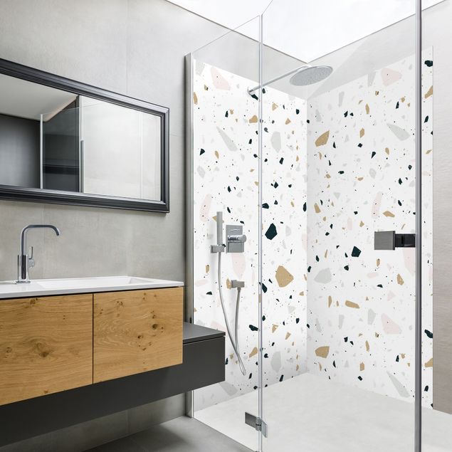 Shower wall cladding - Detailed Terazzo Pattern Sanremo