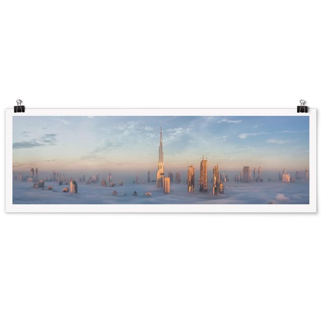 Panoramic poster architecture & skyline - Dubai Above The Clouds