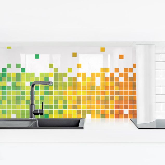Kitchen wall cladding - Pixel Rainbow