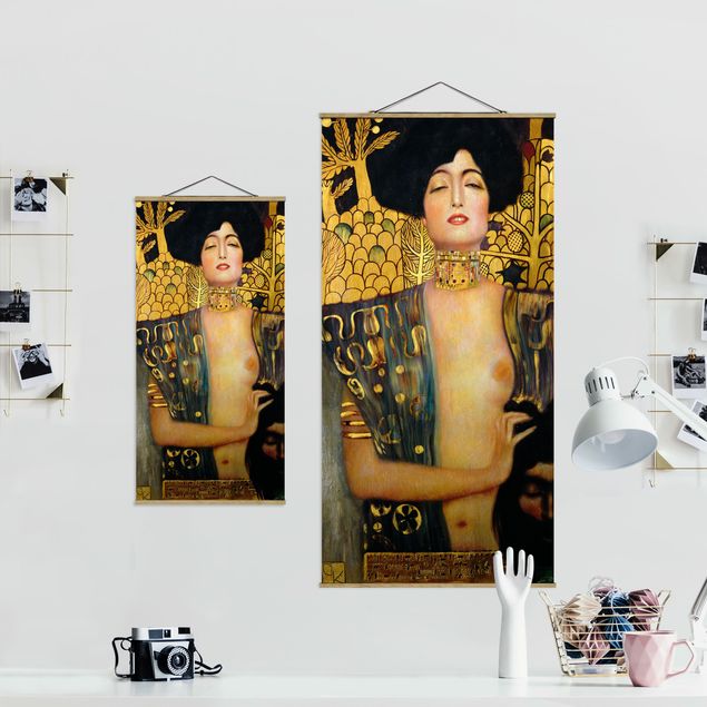 Fabric print with poster hangers - Gustav Klimt - Judith I
