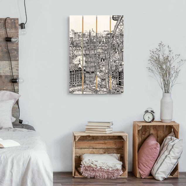 Print on wood - City Study - London Eye
