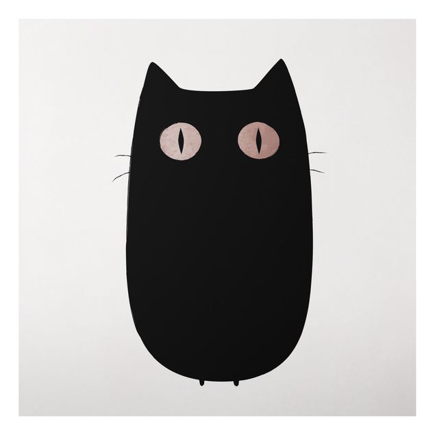 Alu-Dibond print - Black Cat Illustration