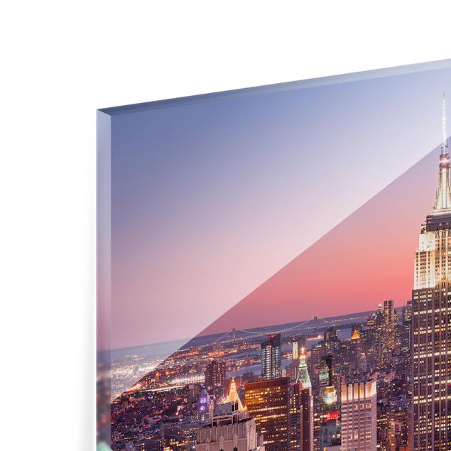 Glass Splashback - Sunset Manhattan New York City - Square 1:1
